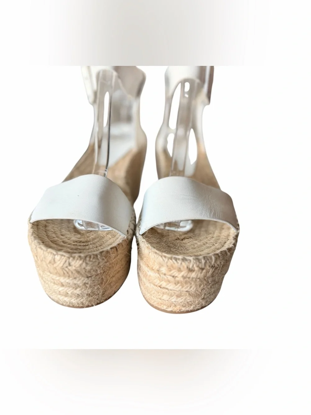 Vince White Espadrille Platform Sandals Size 7